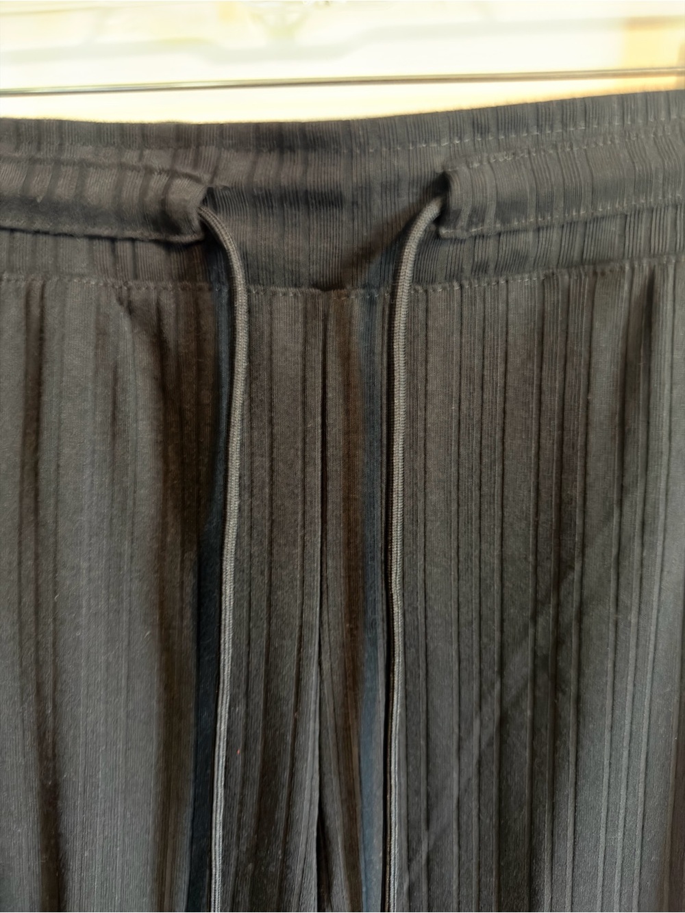 Pro Player Black Ribbed Wide-Leg Drawstring Pants - Picture 3 of 6